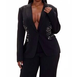 NEW AZI daphne stone jacket in black